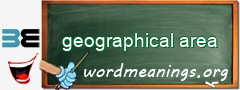 WordMeaning blackboard for geographical area